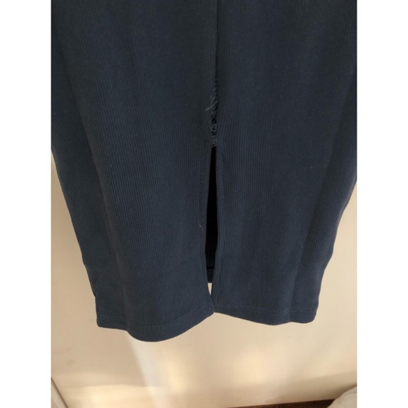 Navy blue wool high neck dress - Picture 5 of 6